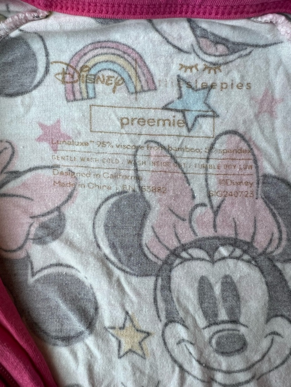 Little Sleepies Preemie Minnie Forever zippie - Picture 4 of 4